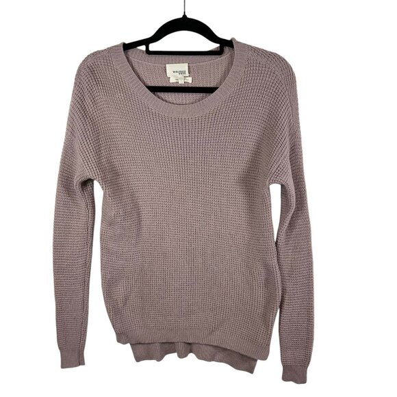 Aritzia x Wilfred Free Sweater Women Small Purple Pink Wool Cropped Italian Yarn - Picture 1 of 6
